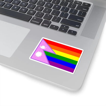 Nepal Bisexual Rainbow Flag (Nepal) STICKER Vinyl Kiss-Cut Decal - The Sticker Space