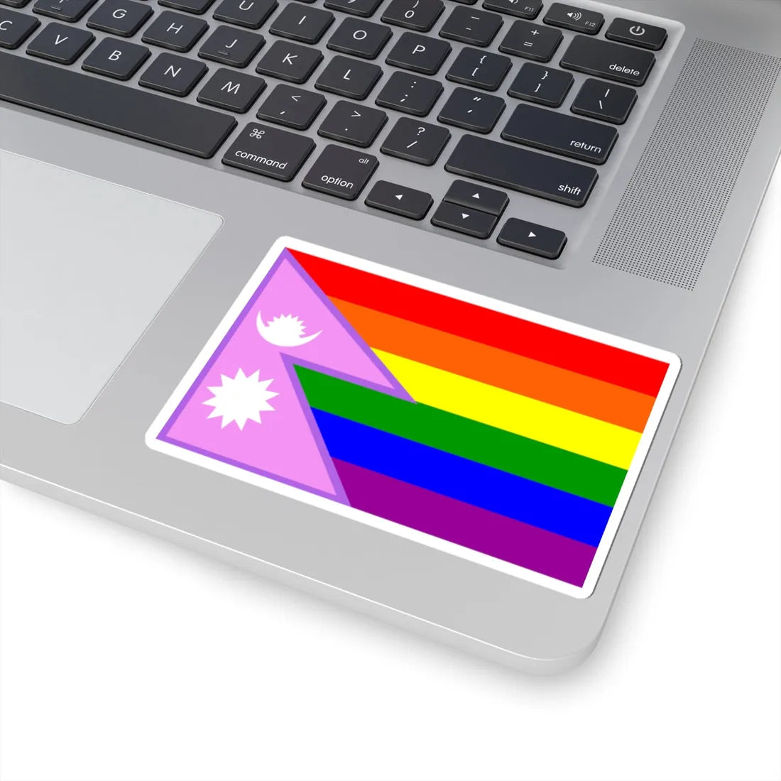 Nepal Bisexual Rainbow Flag (Nepal) STICKER Vinyl Kiss-Cut Decal - The Sticker Space
