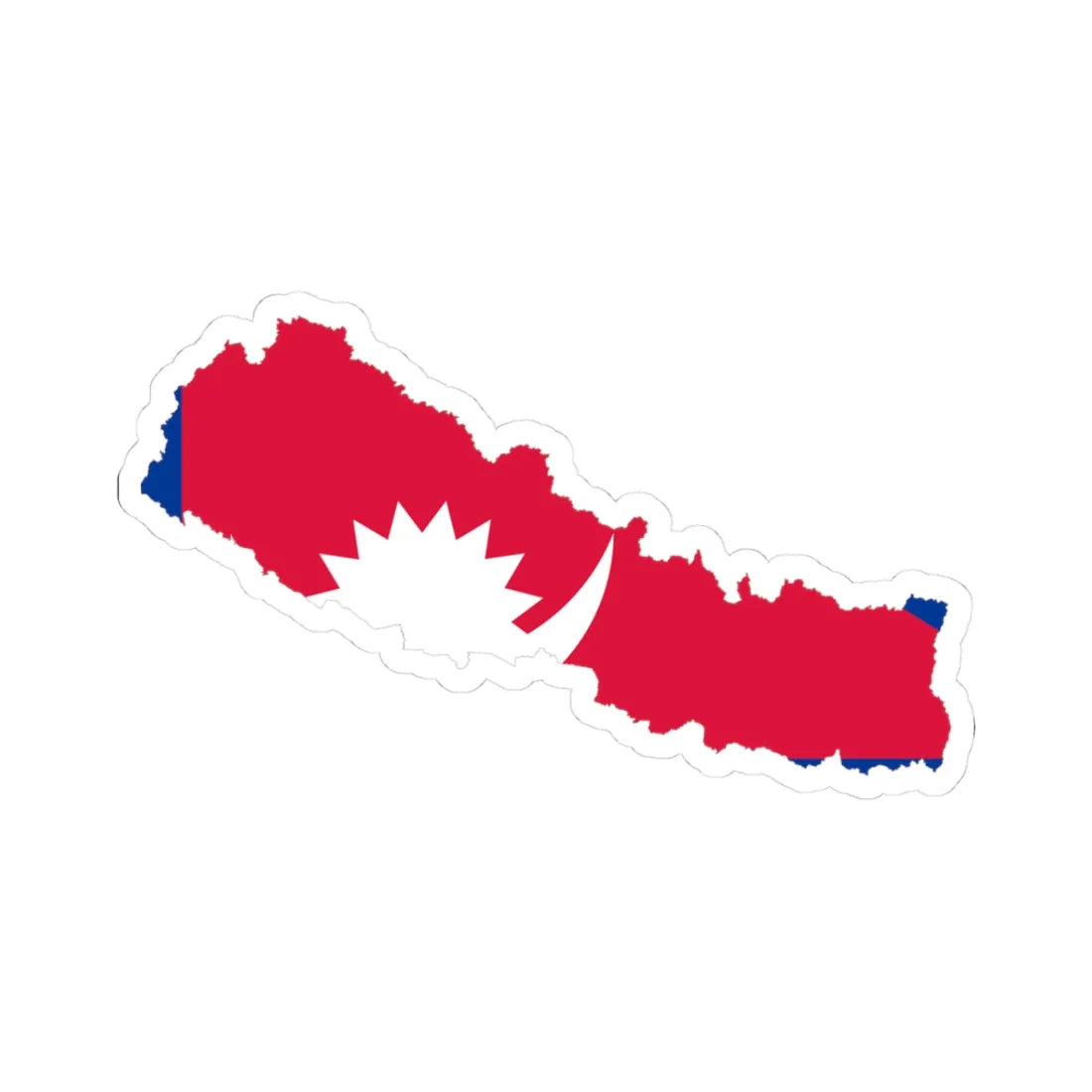 Nepal-Flagmap (Nepal) STICKER Vinyl Kiss-Cut Decal 3 Inch White - The Sticker Space