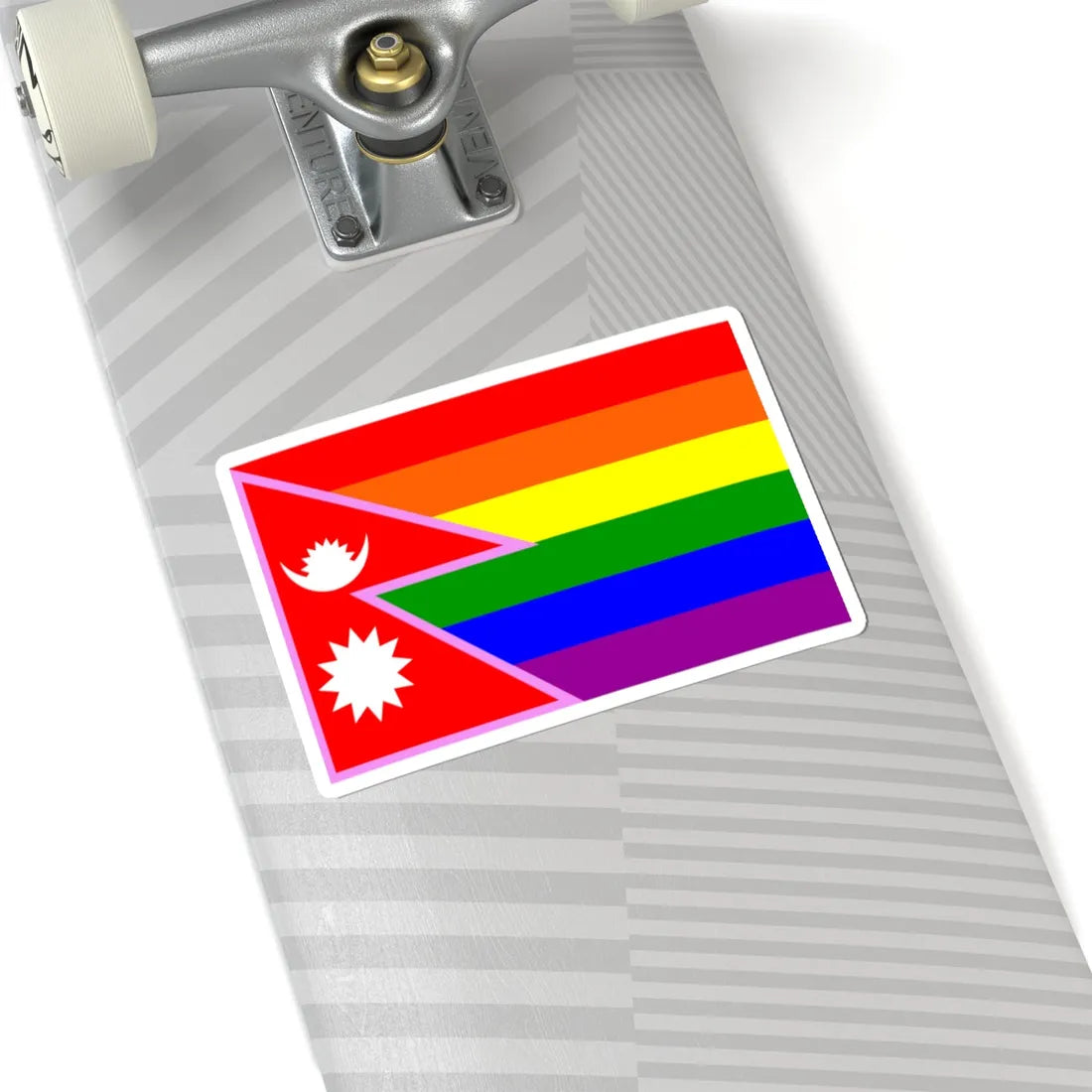 Nepal Gay Pride Rainbow Flag (Nepal) STICKER Vinyl Kiss-Cut Decal - The Sticker Space