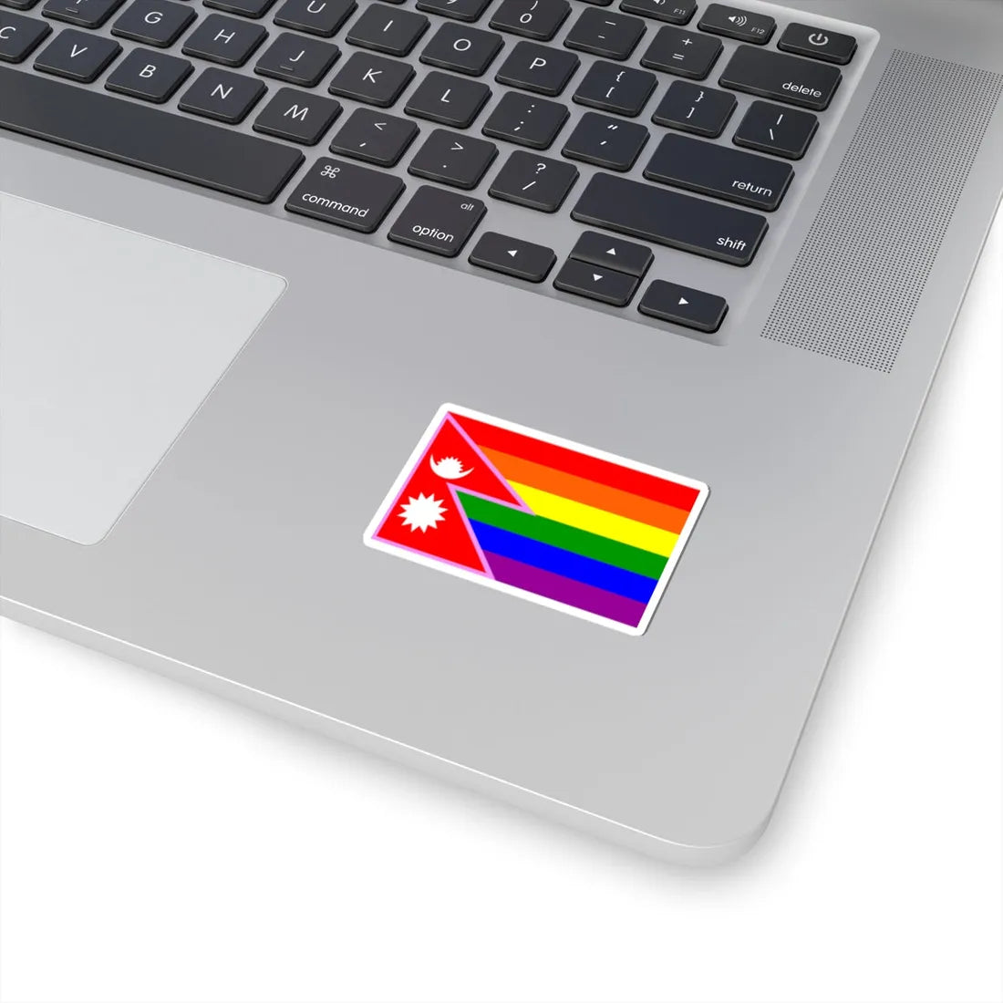 Nepal Gay Pride Rainbow Flag (Nepal) STICKER Vinyl Kiss-Cut Decal - The Sticker Space