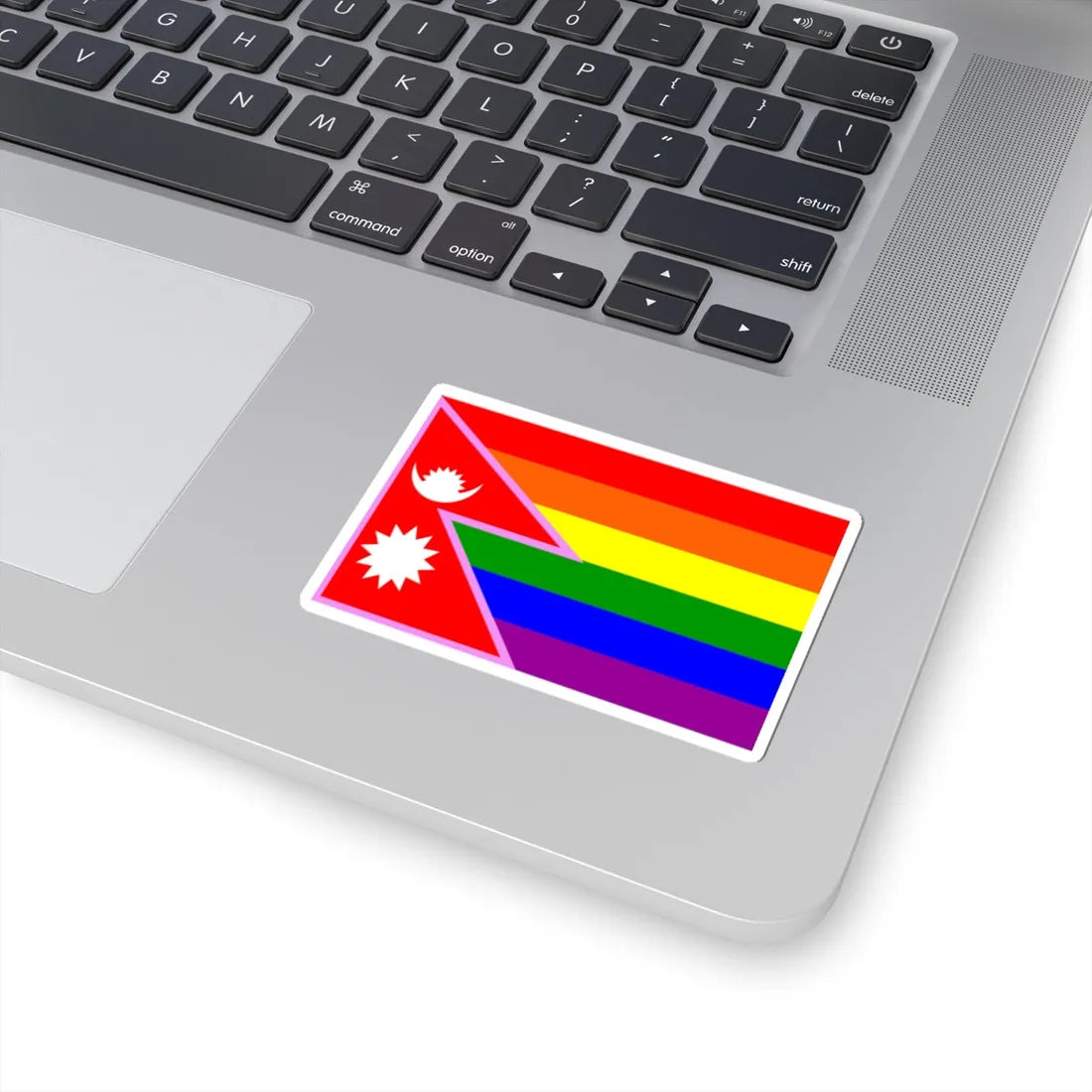 Nepal Gay Pride Rainbow Flag (Nepal) STICKER Vinyl Kiss-Cut Decal - The Sticker Space