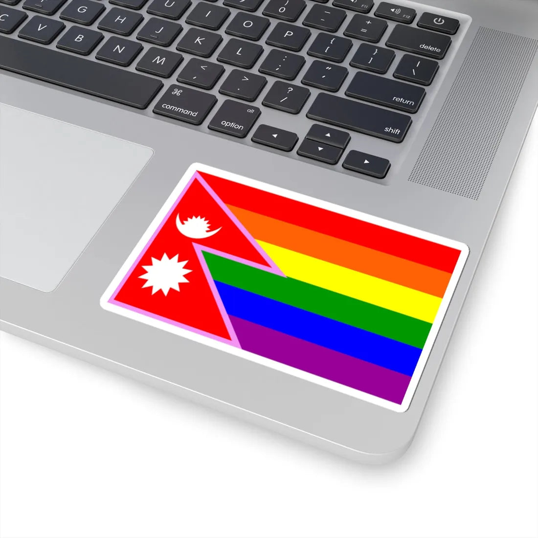 Nepal Gay Pride Rainbow Flag (Nepal) STICKER Vinyl Kiss-Cut Decal - The Sticker Space