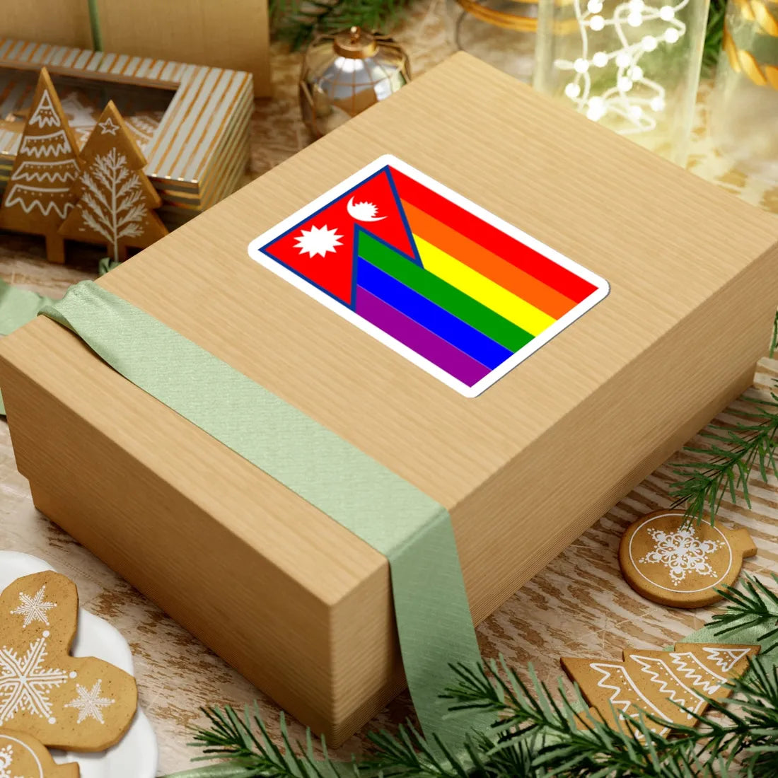 Nepal Rainbow Flag (Nepal) STICKER Vinyl Kiss-Cut Decal - The Sticker Space