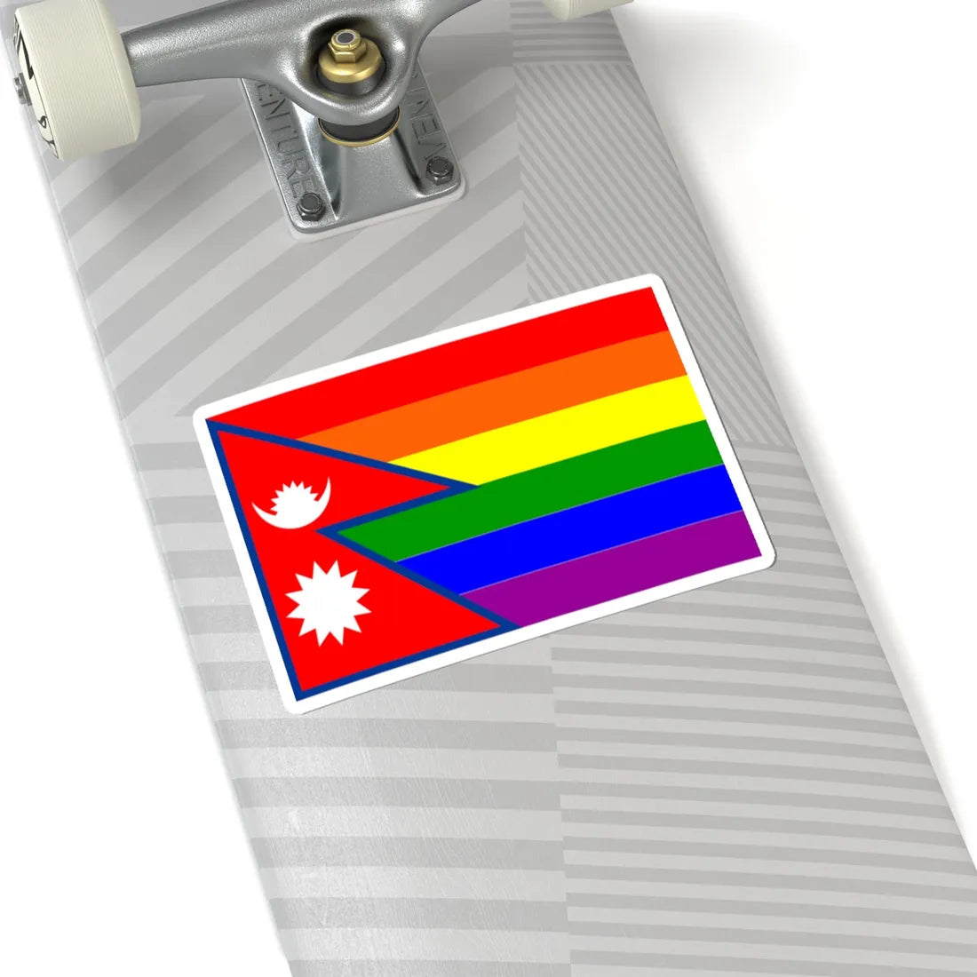Nepal Rainbow Flag (Nepal) STICKER Vinyl Kiss-Cut Decal - The Sticker Space