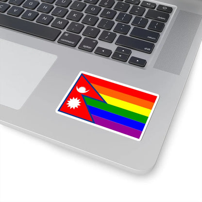 Nepal Rainbow Flag (Nepal) STICKER Vinyl Kiss-Cut Decal - The Sticker Space