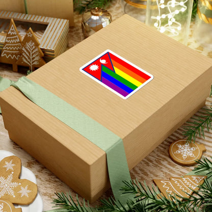 Nepal Rainbow Flag (Nepal) STICKER Vinyl Kiss-Cut Decal - The Sticker Space