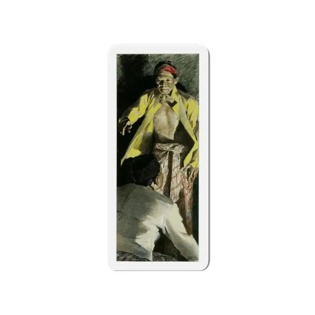 Nepalese Man, c.1944, Magazine Story Illustration, c.1944 (Magazine Illustration) Refrigerator Magnet 4 Inch - The Sticker Space