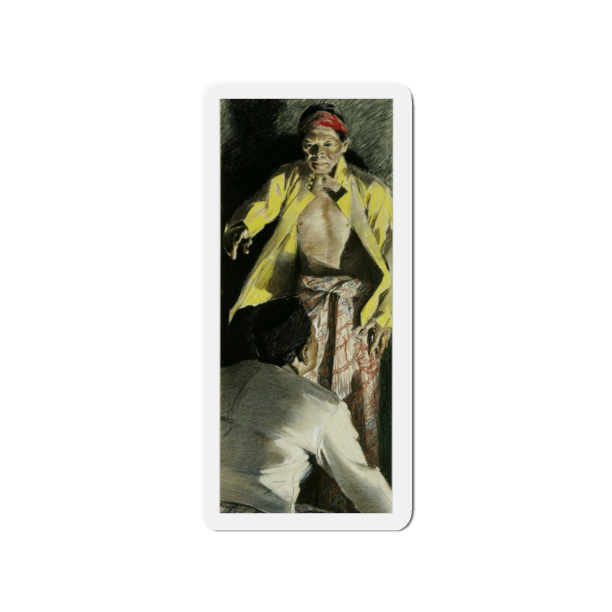 Nepalese Man, c.1944, Magazine Story Illustration, c.1944 (Magazine Illustration) Refrigerator Magnet-2" x 2"-The Sticker Space