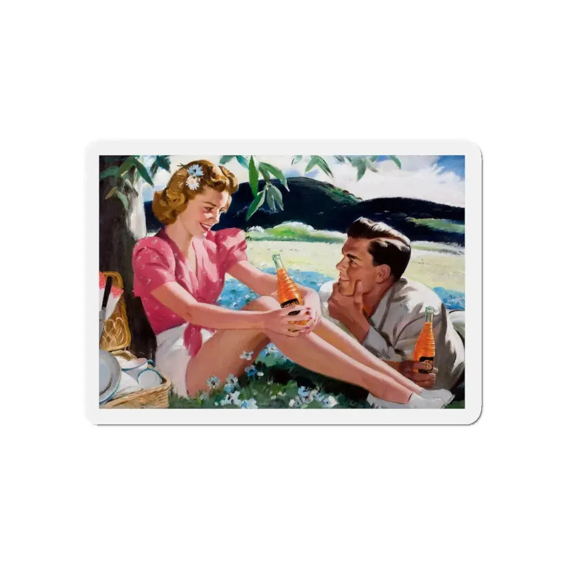 Nesbitt's Orange Soda, ad illustration (Magazine Illustration) Refrigerator Magnet - The Sticker Space