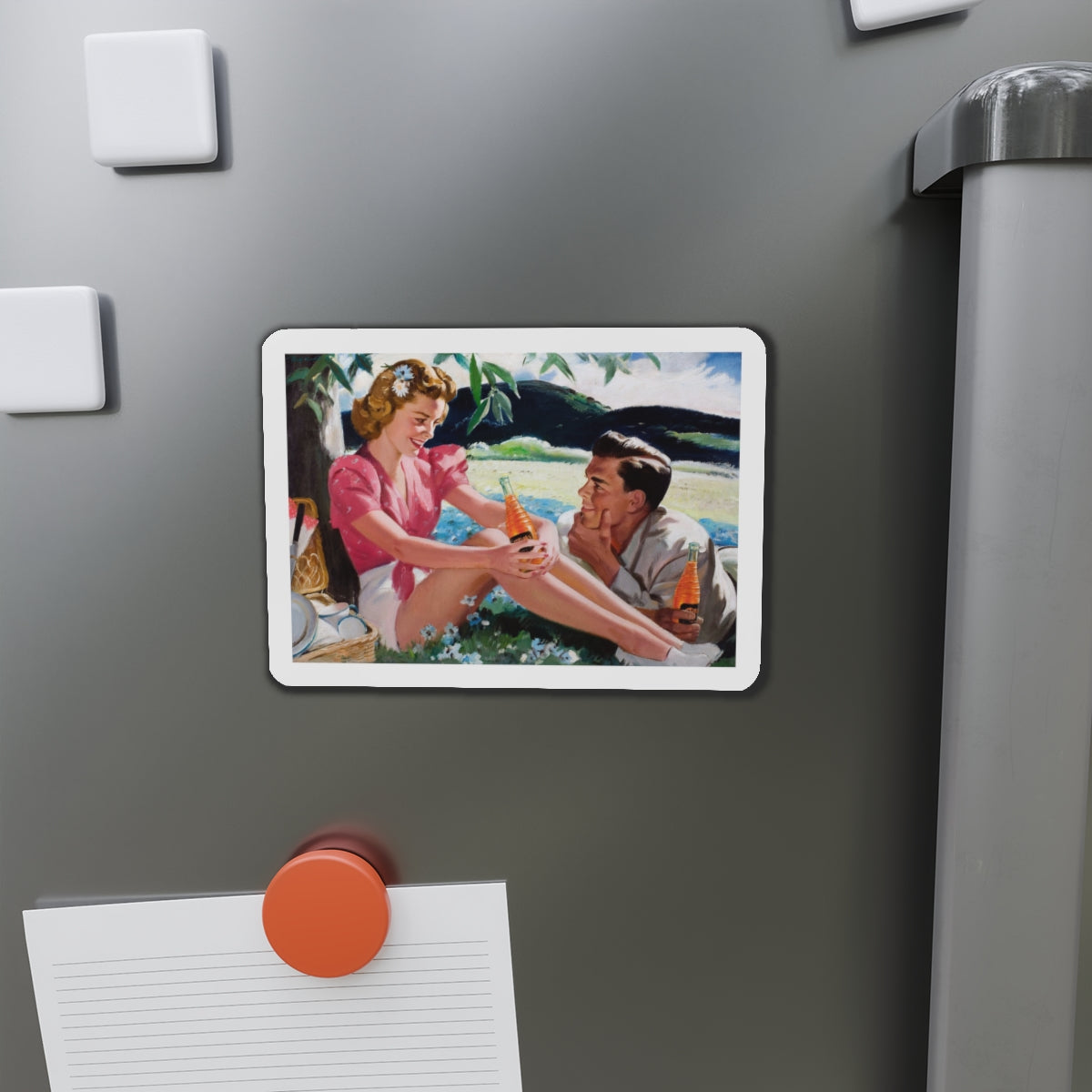 Nesbitt's Orange Soda, ad illustration (Magazine Illustration) Refrigerator Magnet-The Sticker Space