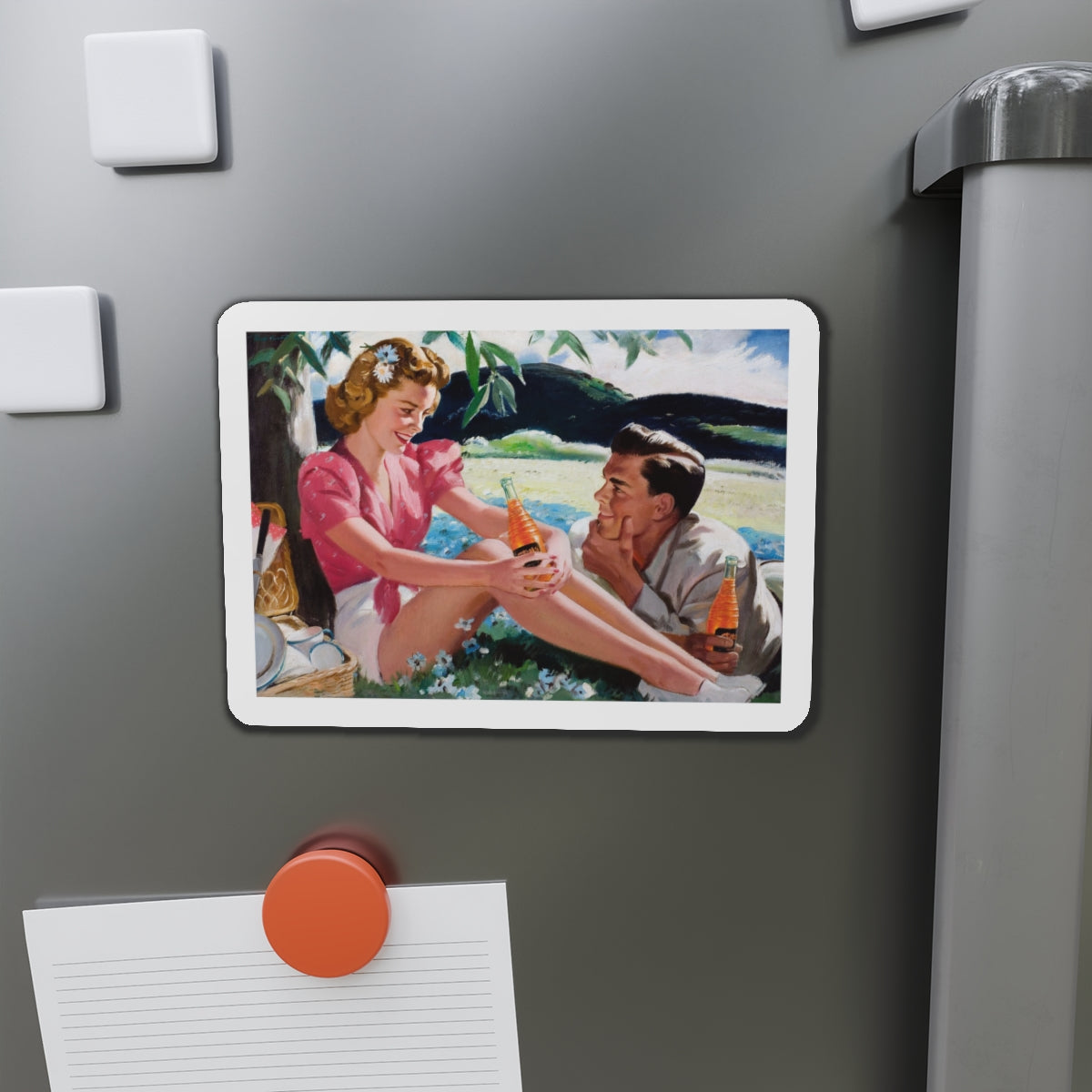 Nesbitt's Orange Soda, ad illustration (Magazine Illustration) Refrigerator Magnet-The Sticker Space