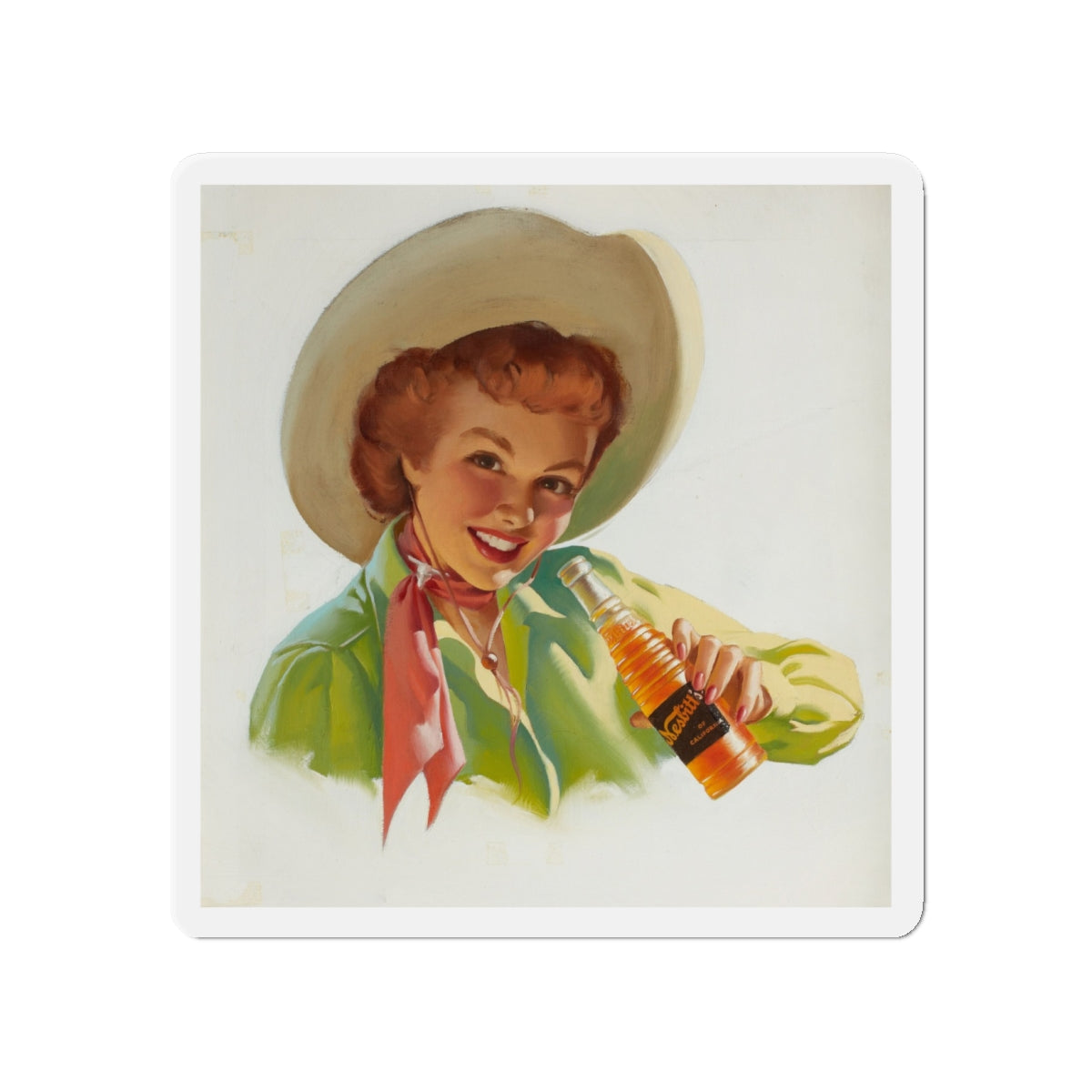 Nesbitt's Soda advertising illustration (Magazine Illustration) Refrigerator Magnet-4" x 4"-The Sticker Space