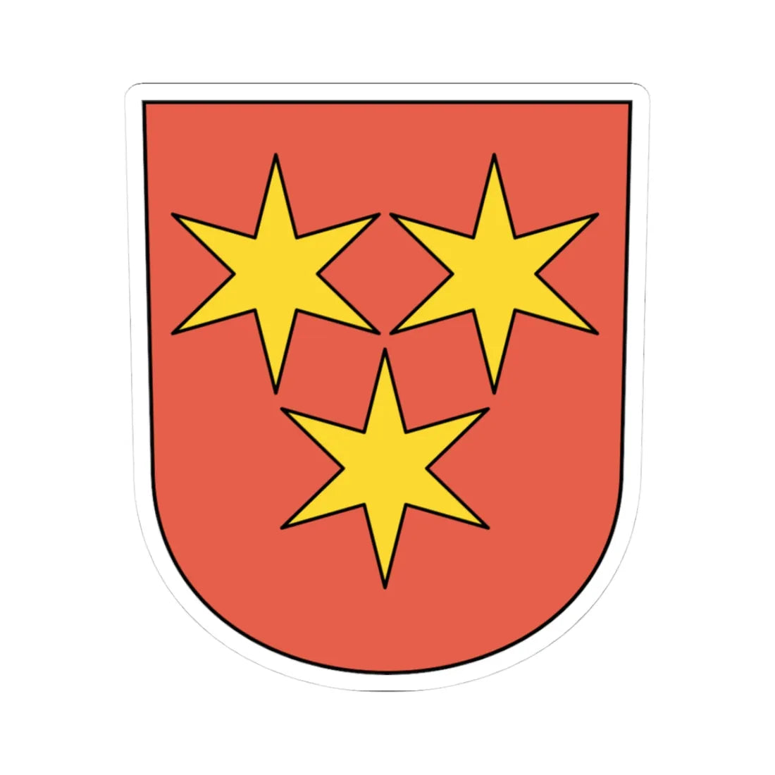 Neschwil coat of arms (Switzerland) (Coat of Arms) STICKER Vinyl Kiss-Cut Decal 3 Inch White - The Sticker Space