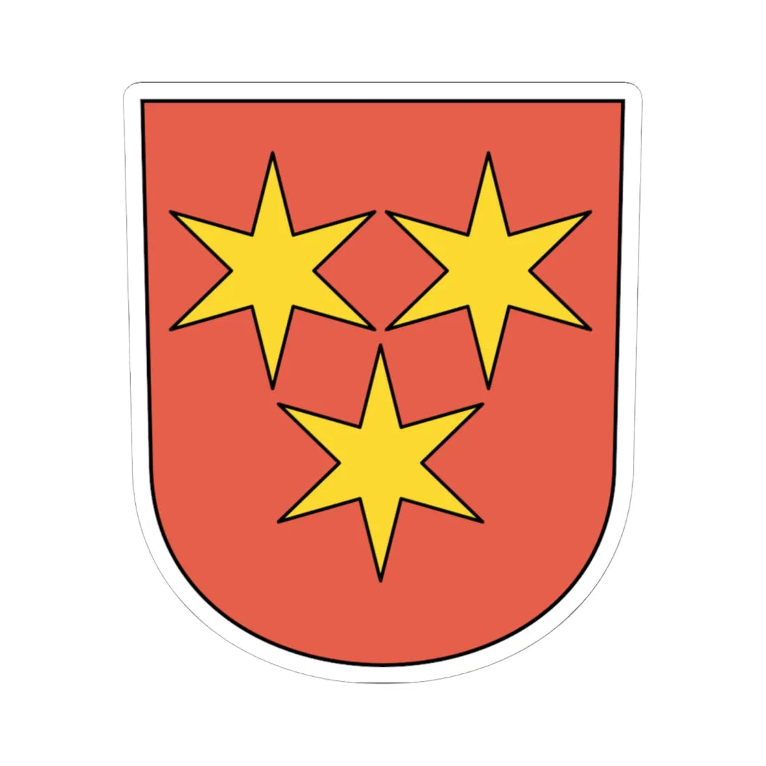 Neschwil coat of arms (Switzerland) (Coat of Arms) STICKER Vinyl Kiss-Cut Decal 6 Inch White - The Sticker Space