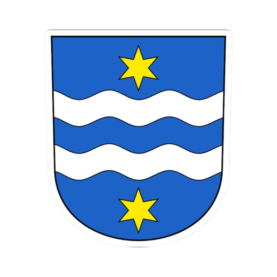 Nesslau-blazon (Switzerland) (Coat of Arms) STICKER Vinyl Kiss-Cut Decal 2 Inch White - The Sticker Space