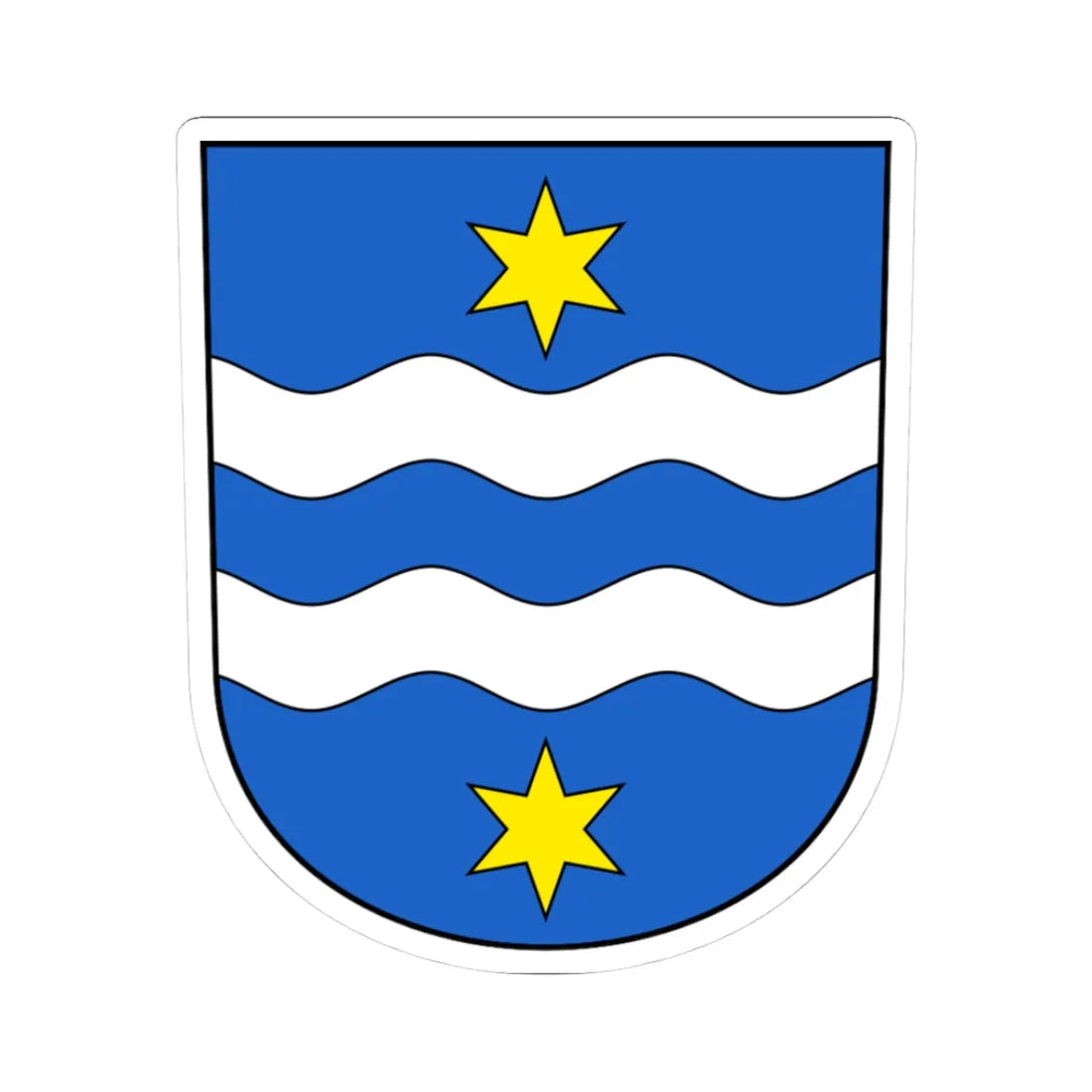 Nesslau-blazon (Switzerland) (Coat of Arms) STICKER Vinyl Kiss-Cut Decal 3 Inch White - The Sticker Space