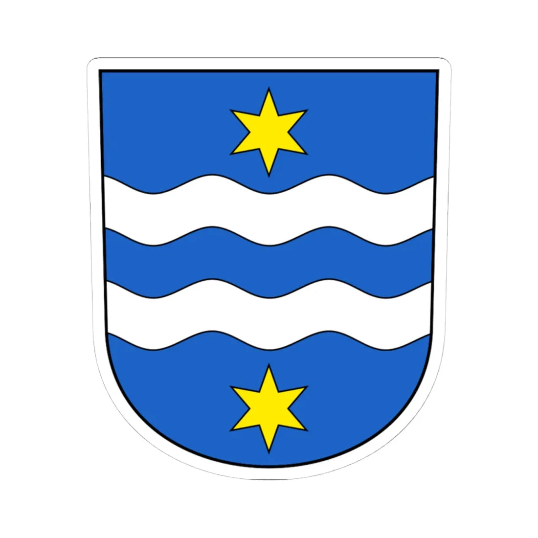 Nesslau-blazon (Switzerland) (Coat of Arms) STICKER Vinyl Kiss-Cut Decal 4 Inch White - The Sticker Space