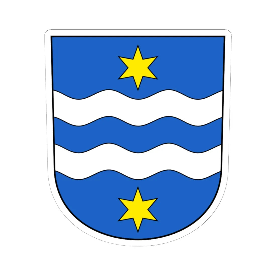 Nesslau-blazon (Switzerland) (Coat of Arms) STICKER Vinyl Kiss-Cut Decal 6 Inch White - The Sticker Space