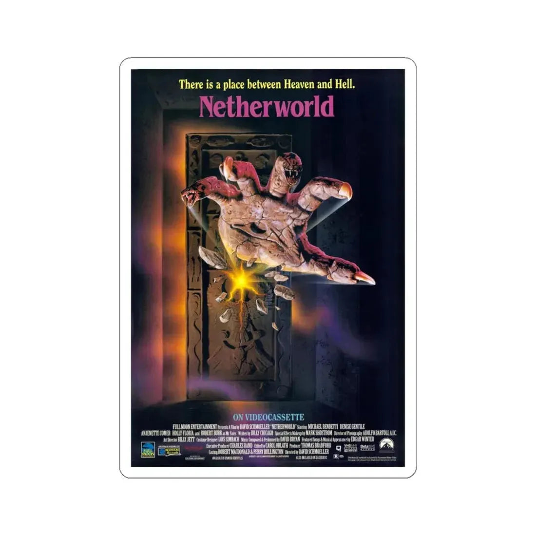 NETHERWORLD 1992 Movie Poster - STICKER Vinyl Kiss-Cut Decal 6 Inch White - The Sticker Space