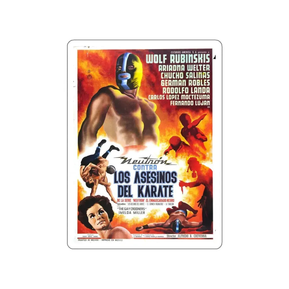 NEUTRON VS THE KARATE KILLERS 1965 Movie Poster STICKER Vinyl Die-Cut Decal 5 Inch - The Sticker Space