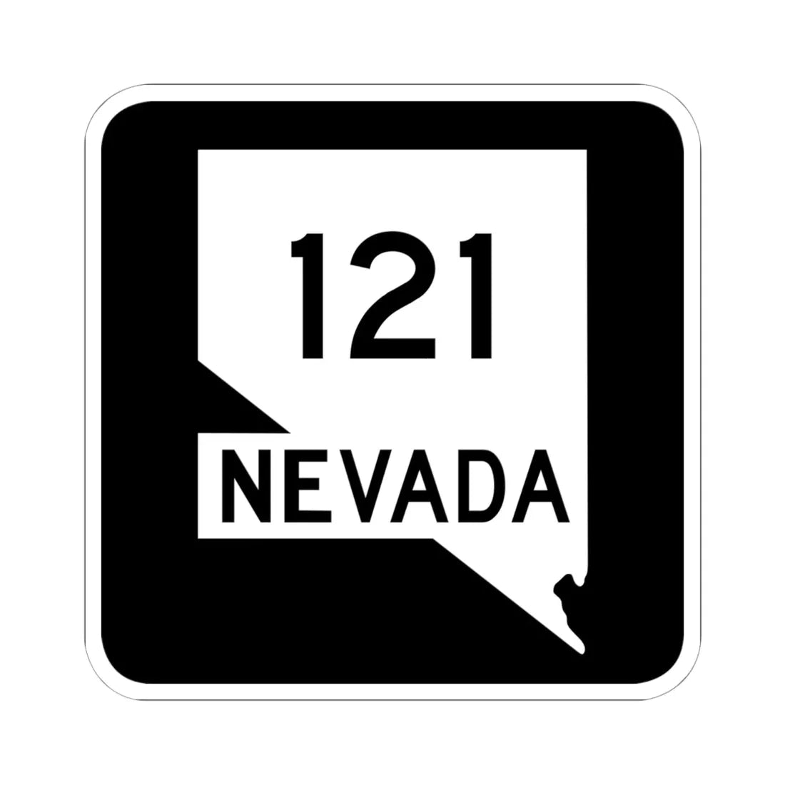 Nevada 121 (Nevada) (Road Sign) STICKER Vinyl Kiss-Cut Decal 6 Inch White - The Sticker Space