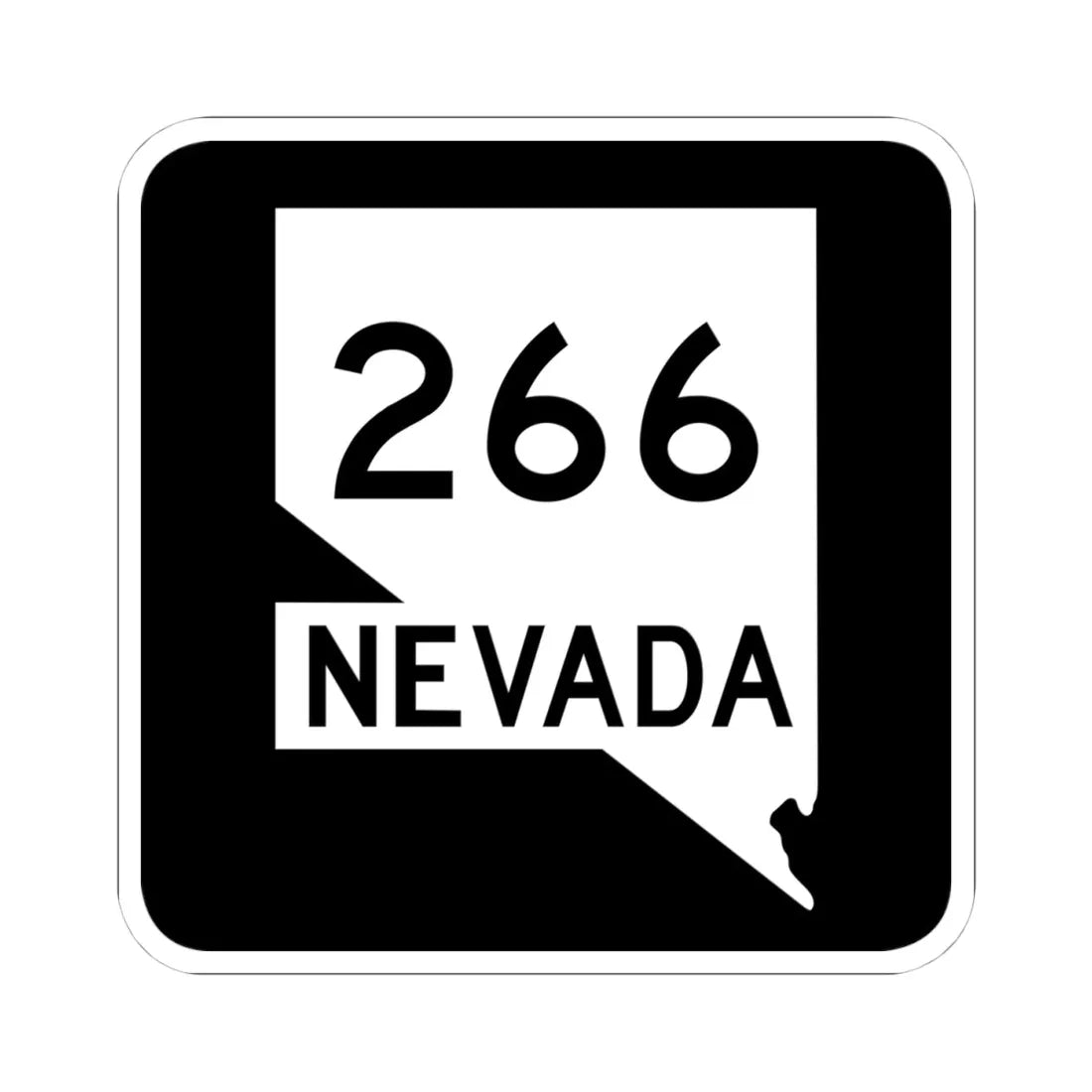 Nevada 266 (Nevada) (Road Sign) STICKER Vinyl Kiss-Cut Decal 4 Inch White - The Sticker Space