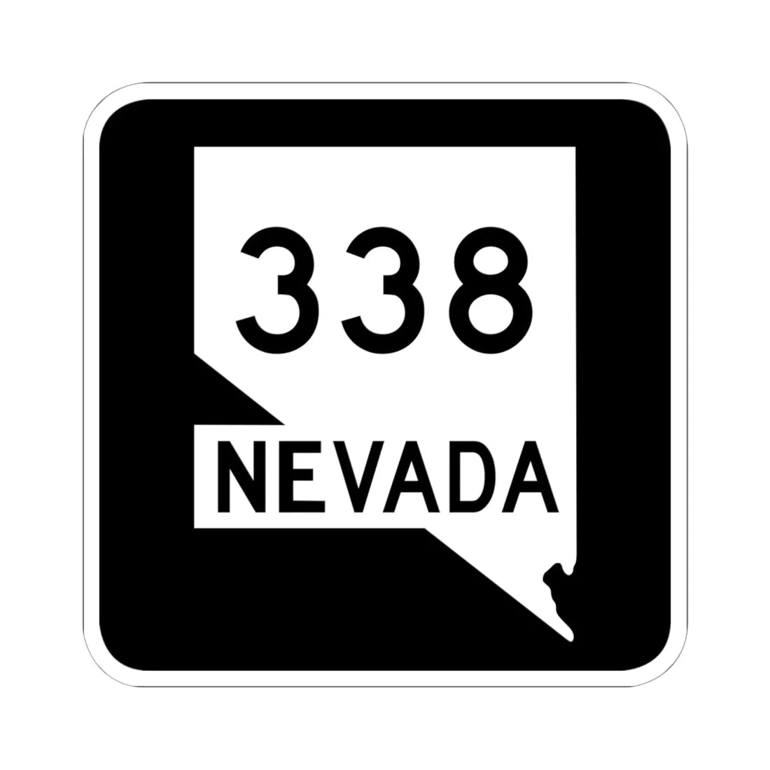 Nevada 338 (Nevada) (Road Sign) STICKER Vinyl Kiss-Cut Decal 6 Inch White - The Sticker Space