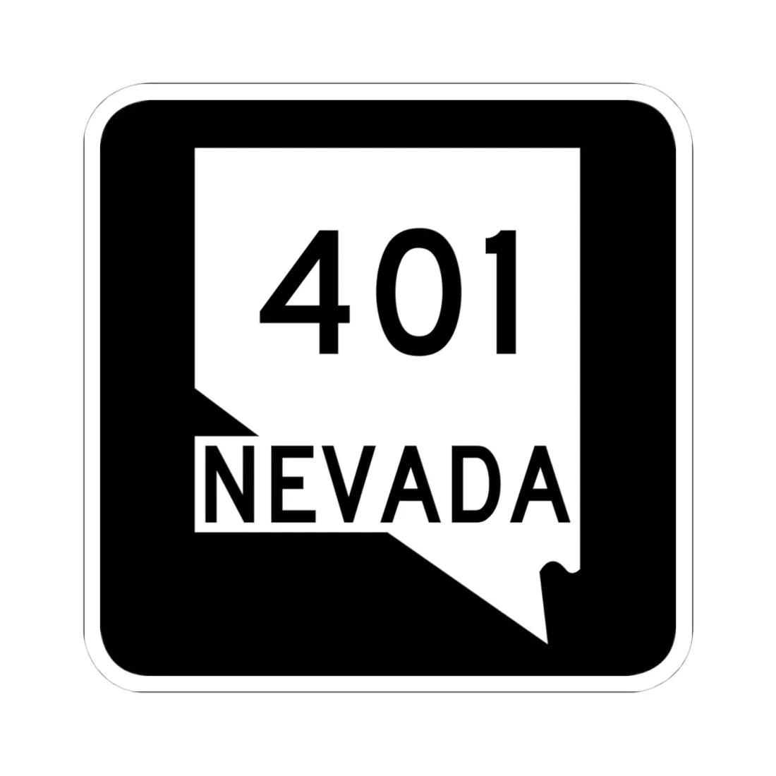 Nevada 401 (Nevada) (Road Sign) STICKER Vinyl Kiss-Cut Decal 4 Inch White - The Sticker Space