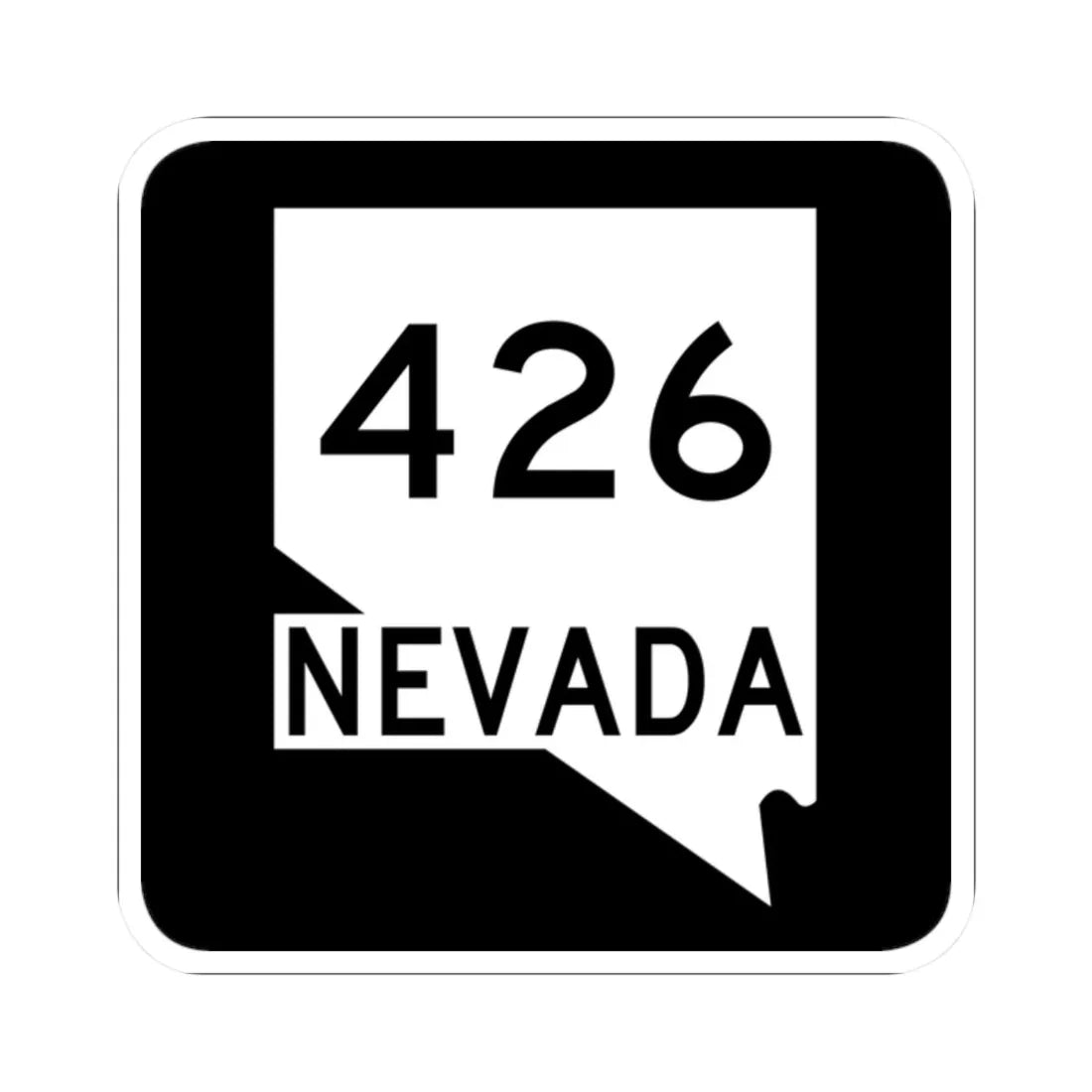 Nevada 426 (Nevada) (Road Sign) STICKER Vinyl Kiss-Cut Decal 2 Inch White - The Sticker Space