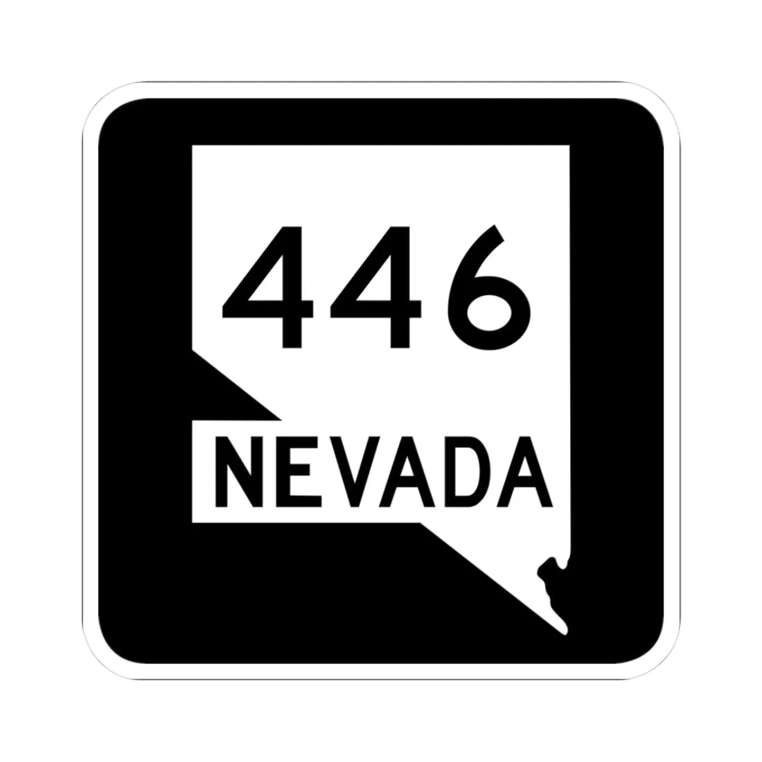 Nevada 446 (Nevada) (Road Sign) STICKER Vinyl Kiss-Cut Decal 3 Inch White - The Sticker Space
