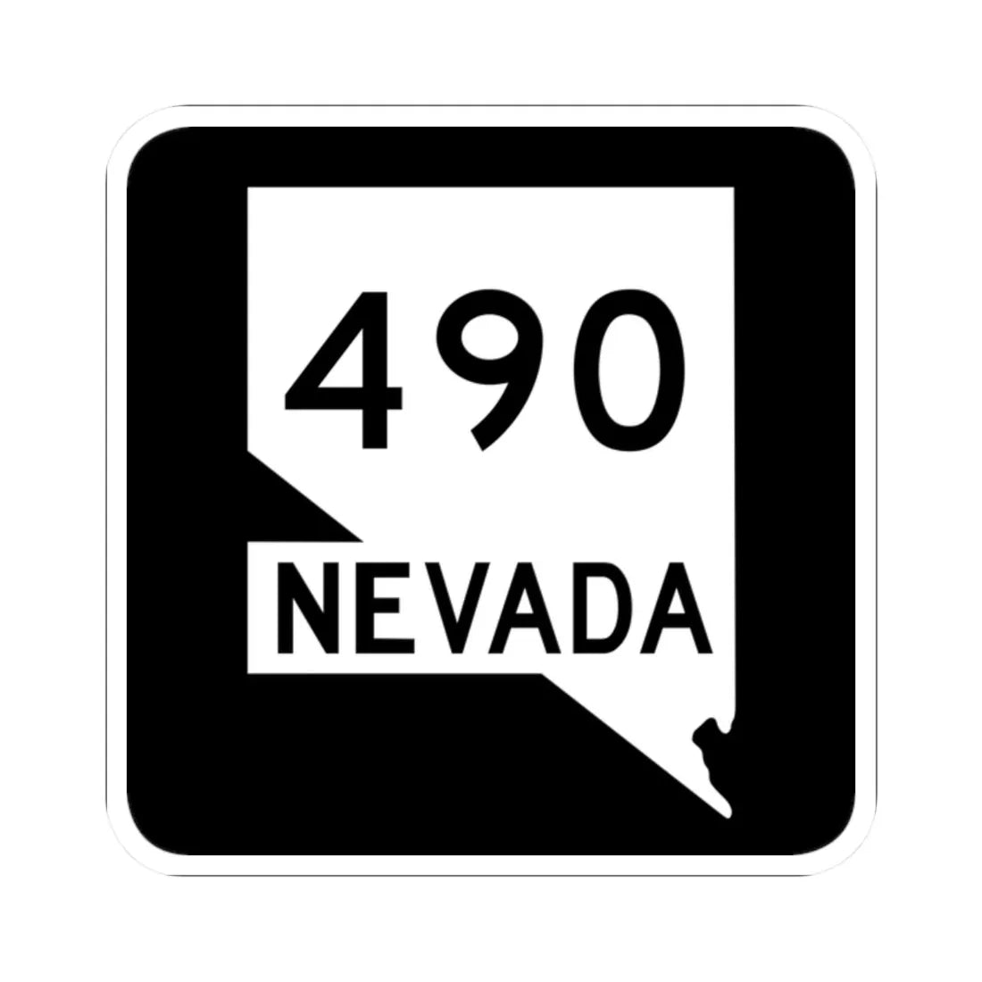 Nevada 490 (Nevada) (Road Sign) STICKER Vinyl Kiss-Cut Decal 2 Inch White - The Sticker Space
