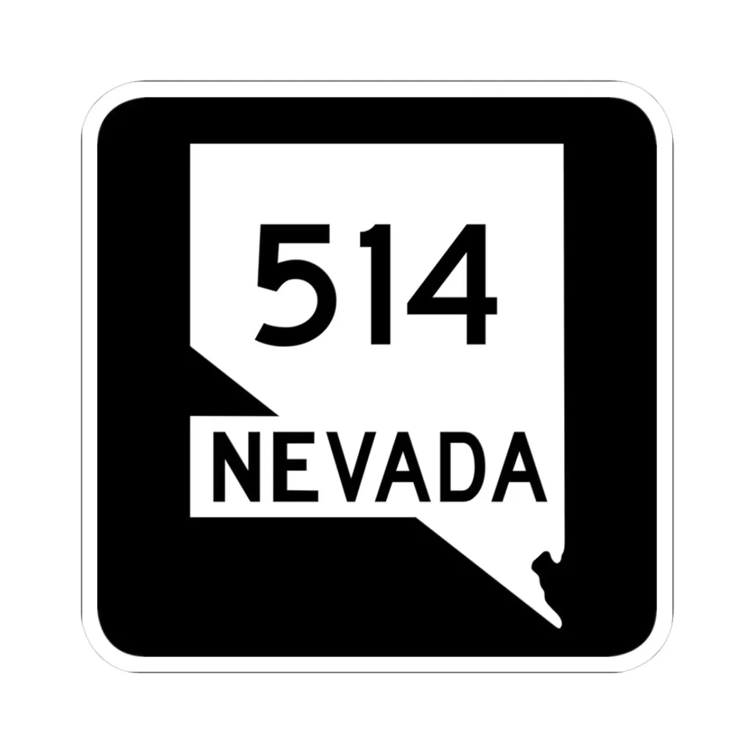 Nevada 514 (Nevada) (Road Sign) STICKER Vinyl Kiss-Cut Decal 3 Inch White - The Sticker Space