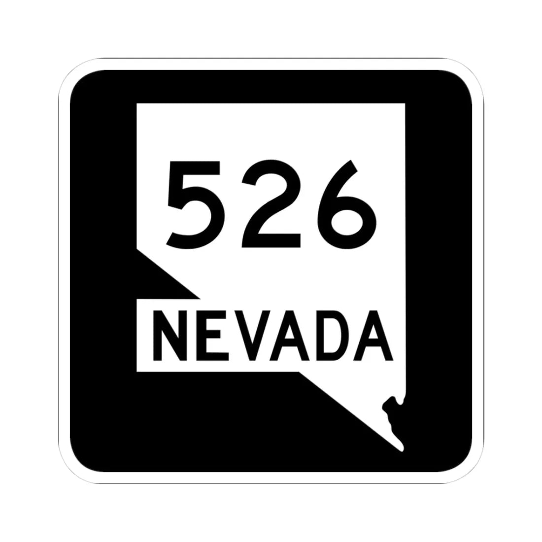 Nevada 526 (Nevada) (Road Sign) STICKER Vinyl Kiss-Cut Decal 3 Inch White - The Sticker Space