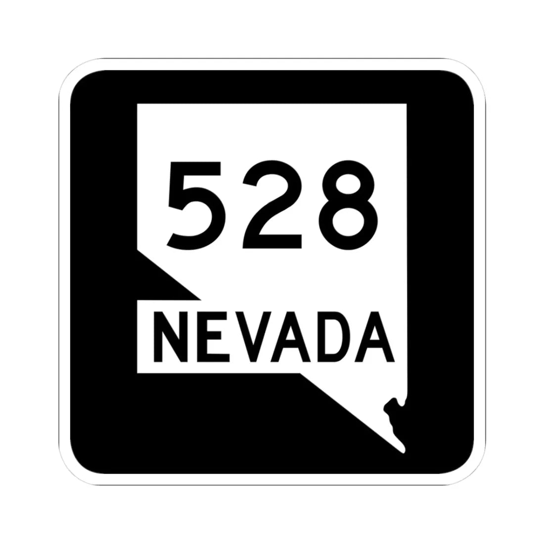Nevada 528 (Nevada) (Road Sign) STICKER Vinyl Kiss-Cut Decal 3 Inch White - The Sticker Space