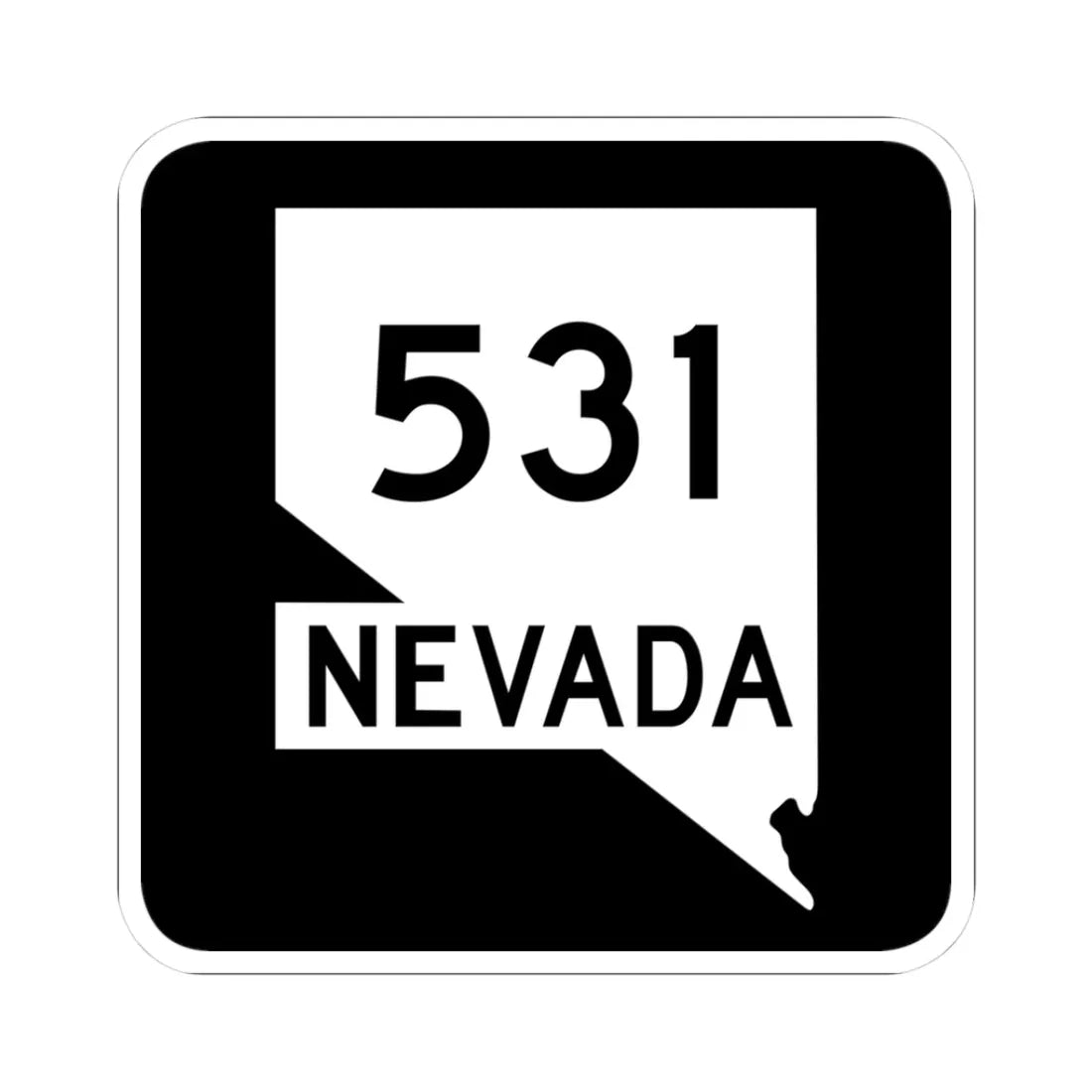 Nevada 531 (Nevada) (Road Sign) STICKER Vinyl Kiss-Cut Decal 3 Inch White - The Sticker Space