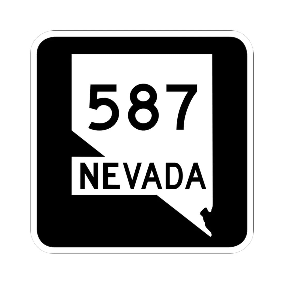 Nevada 587 (Nevada) (Road Sign) STICKER Vinyl Kiss-Cut Decal 3 Inch White - The Sticker Space