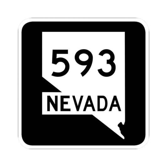 Nevada 593 (Nevada) (Road Sign) STICKER Vinyl Kiss-Cut Decal 2 Inch White - The Sticker Space