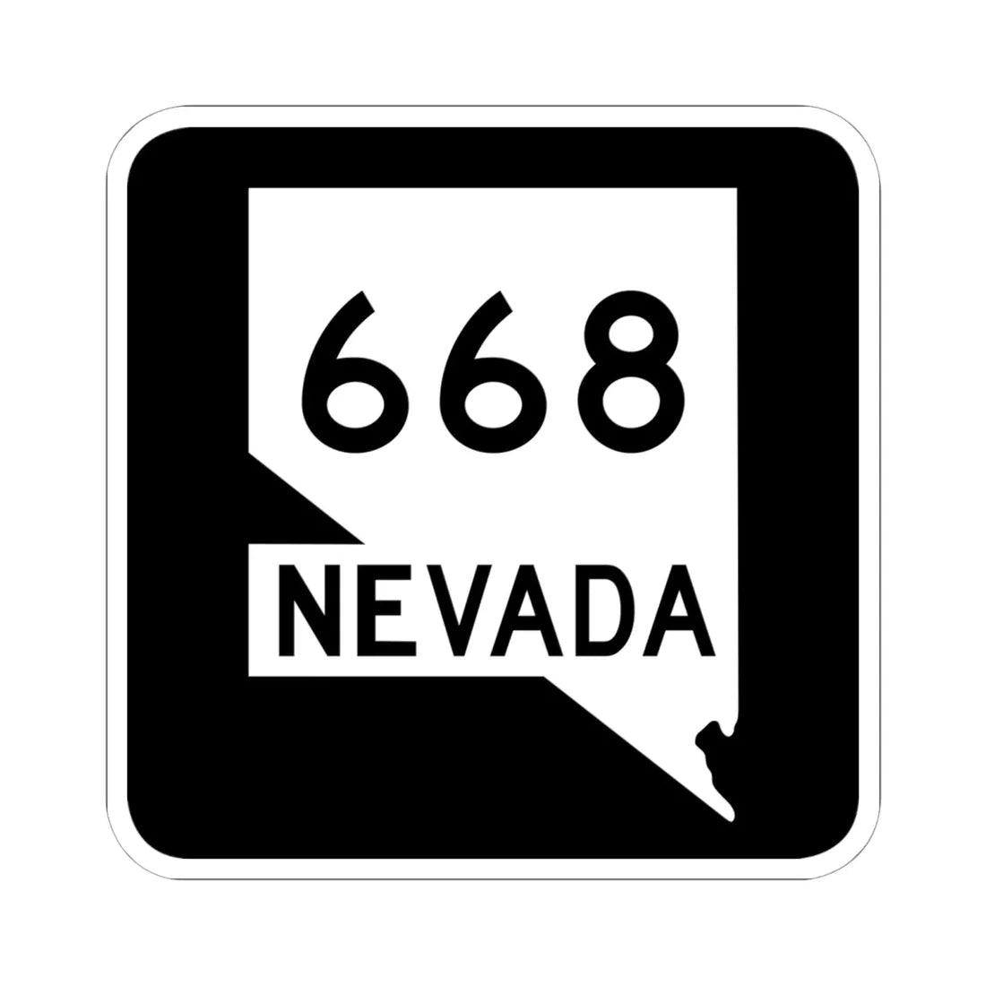 Nevada 668 (Nevada) (Road Sign) STICKER Vinyl Kiss-Cut Decal 6 Inch White - The Sticker Space