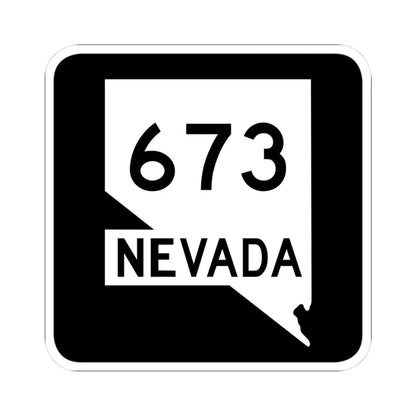 Nevada 673 (Nevada) (Road Sign) STICKER Vinyl Kiss-Cut Decal 3 Inch White - The Sticker Space