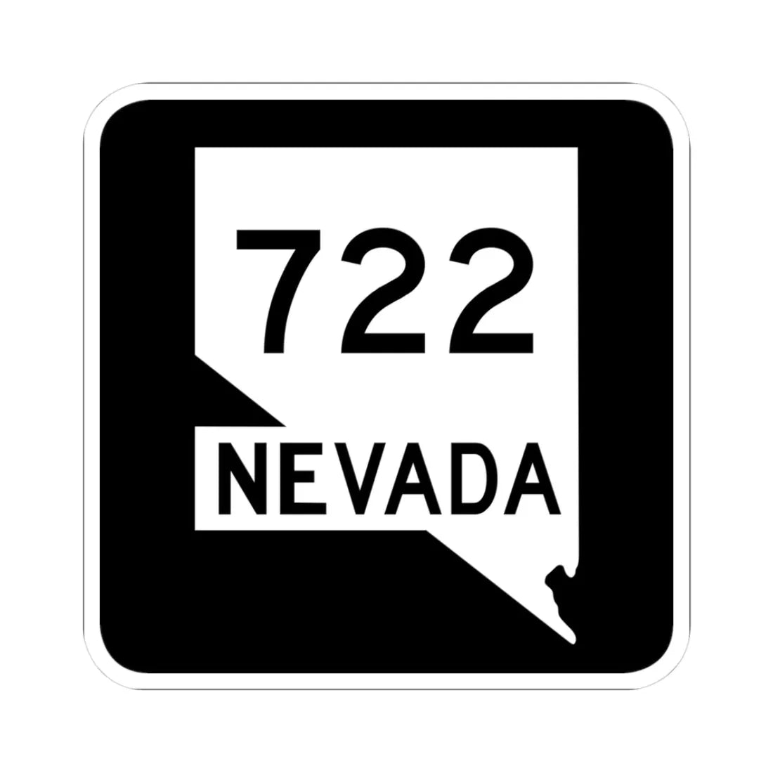 Nevada 722 (Nevada) (Road Sign) STICKER Vinyl Kiss-Cut Decal 3 Inch White - The Sticker Space