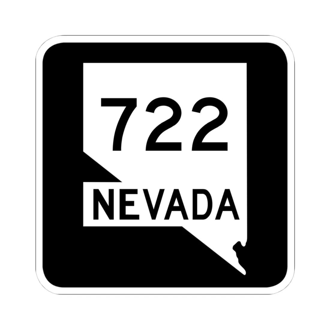 Nevada 722 (Nevada) (Road Sign) STICKER Vinyl Kiss-Cut Decal 4 Inch White - The Sticker Space