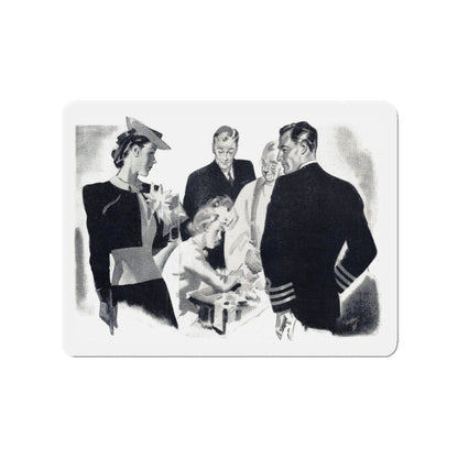 Never a One for Her (1), Woman and Home (British), September 1943 (Magazine Illustration) Refrigerator Magnet-3" x 3"-The Sticker Space