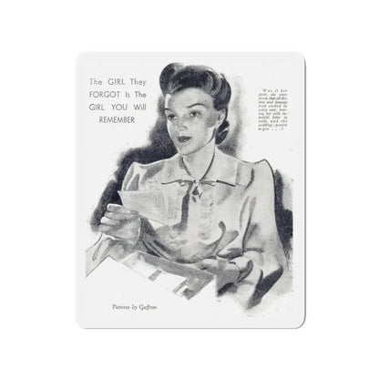 Never a One for Her (2), Woman and Home (British), September 1943 (Magazine Illustration) Refrigerator Magnet 3 Inch - The Sticker Space