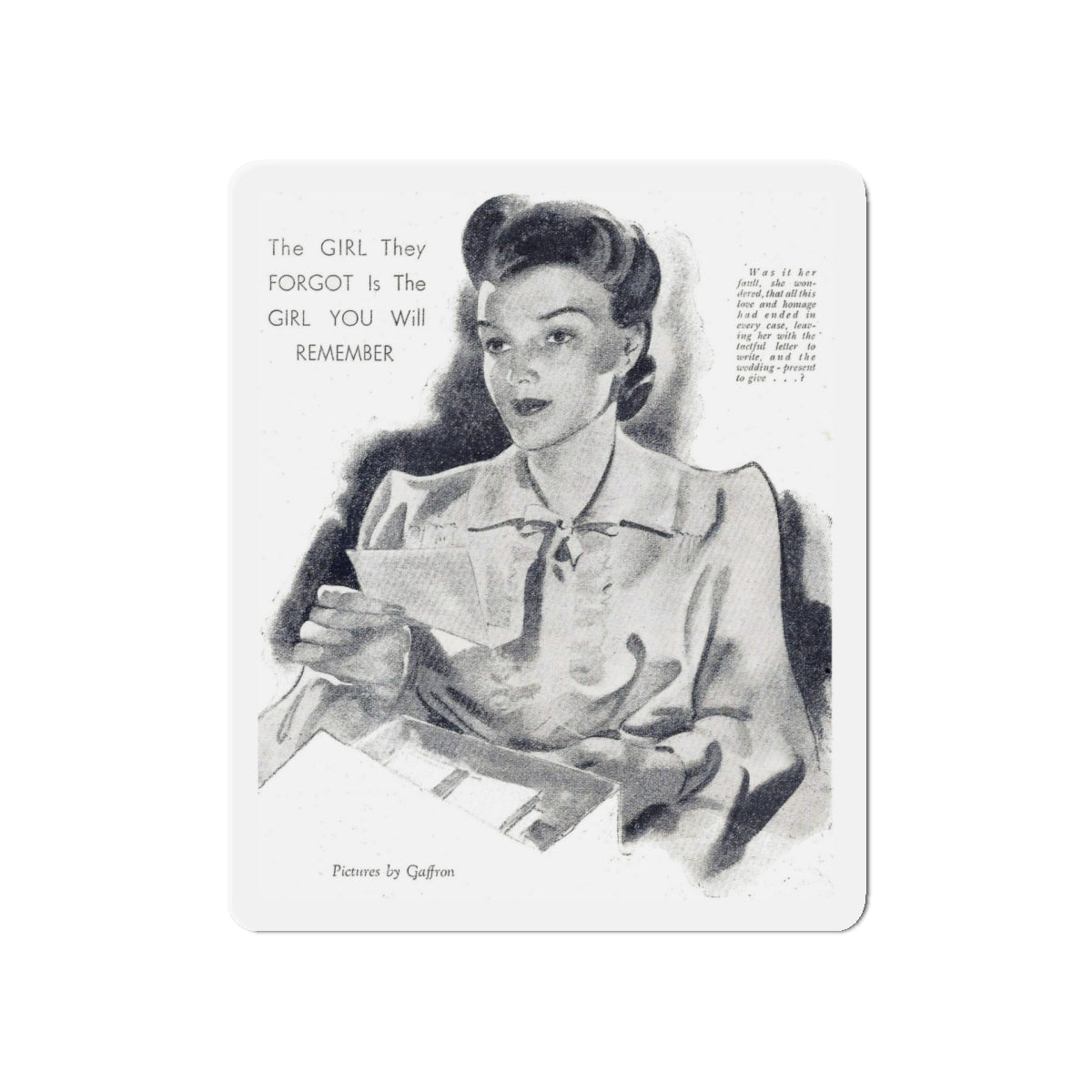 Never a One for Her (2), Woman and Home (British), September 1943 (Magazine Illustration) Refrigerator Magnet-5" x 5"-The Sticker Space