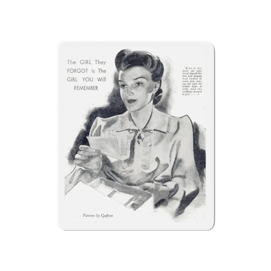 Never a One for Her (2), Woman and Home (British), September 1943 (Magazine Illustration) Refrigerator Magnet 6 Inch - The Sticker Space