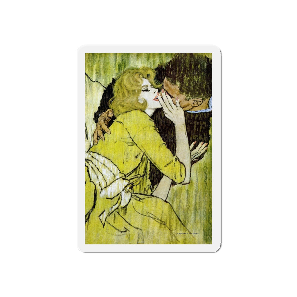 Never Alone Again, Redbook, April 1961 (Magazine Illustration) Refrigerator Magnet-6 × 6"-The Sticker Space