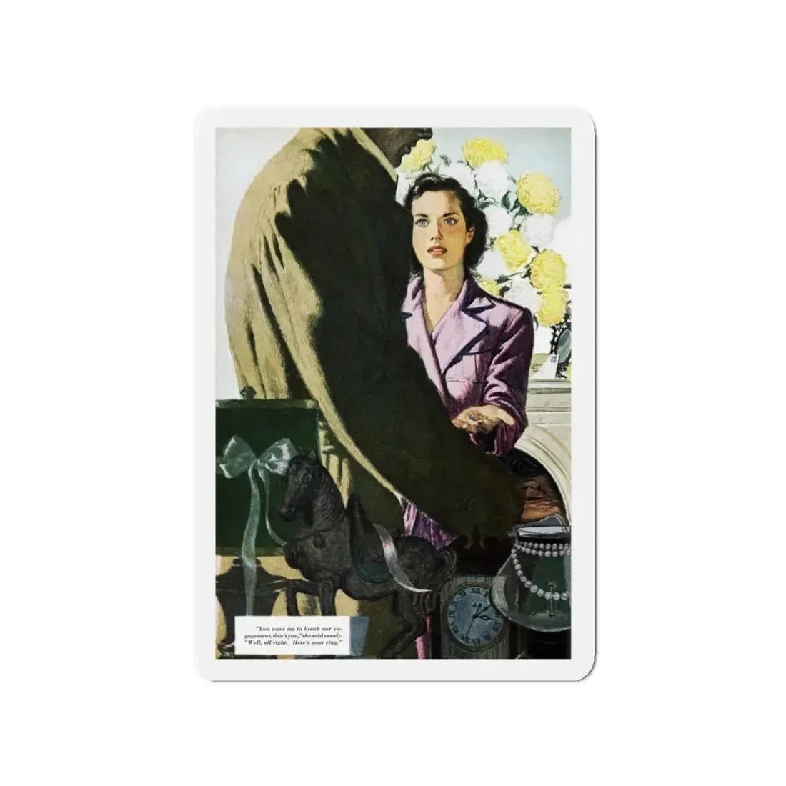 Never Another Love (Pt. 1), Redbook, October 1948 (Magazine Illustration) Refrigerator Magnet 3 Inch - The Sticker Space