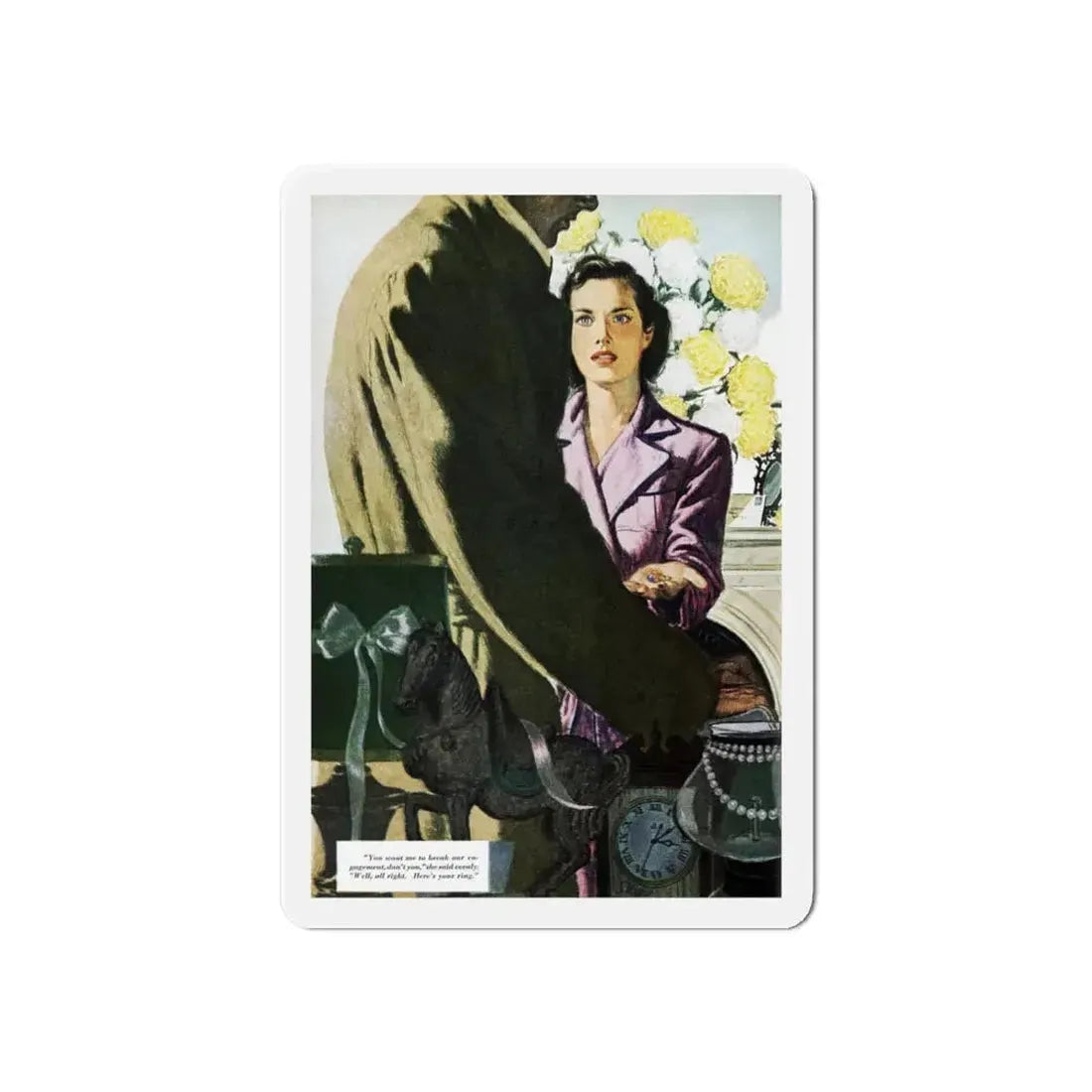 Never Another Love (Pt. 1), Redbook, October 1948 (Magazine Illustration) Refrigerator Magnet 6 Inch - The Sticker Space