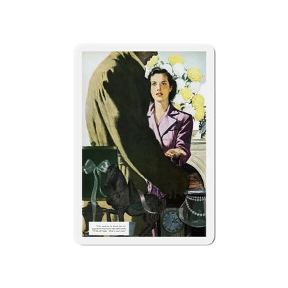 Never Another Love (Pt. 1), Redbook, October 1948 (Magazine Illustration) Refrigerator Magnet 6 Inch - The Sticker Space